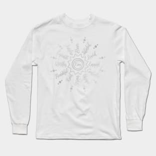 I am Positive Self Love Affirmations in Silver Gradient Long Sleeve T-Shirt